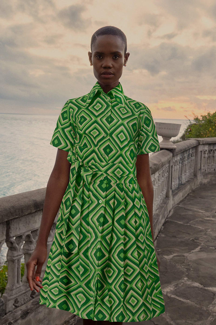 Geometric Print Shirt Dresses | Vibrant Colors